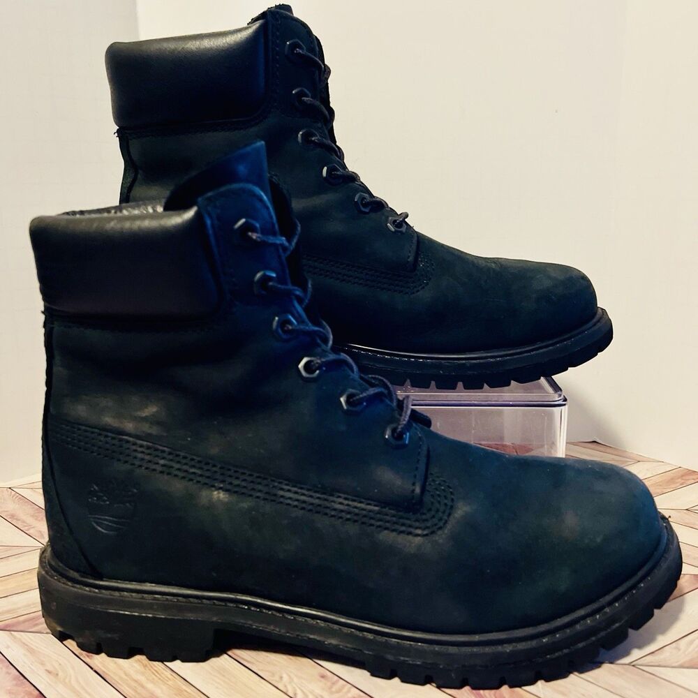 Timberland 6 inch Premium Waterproof Black Women 8.5 W Boot Nubuck Leather 8658A
